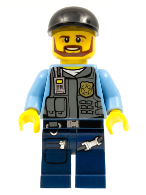 Police - LEGO City Undercover Elite Police Officer 1 - Brown Beard (cty0360)