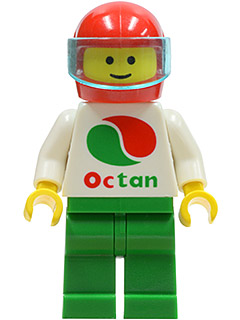 Octan - White Logo, Green Legs, Red Helmet, Trans-Light Blue Visor (oct003)