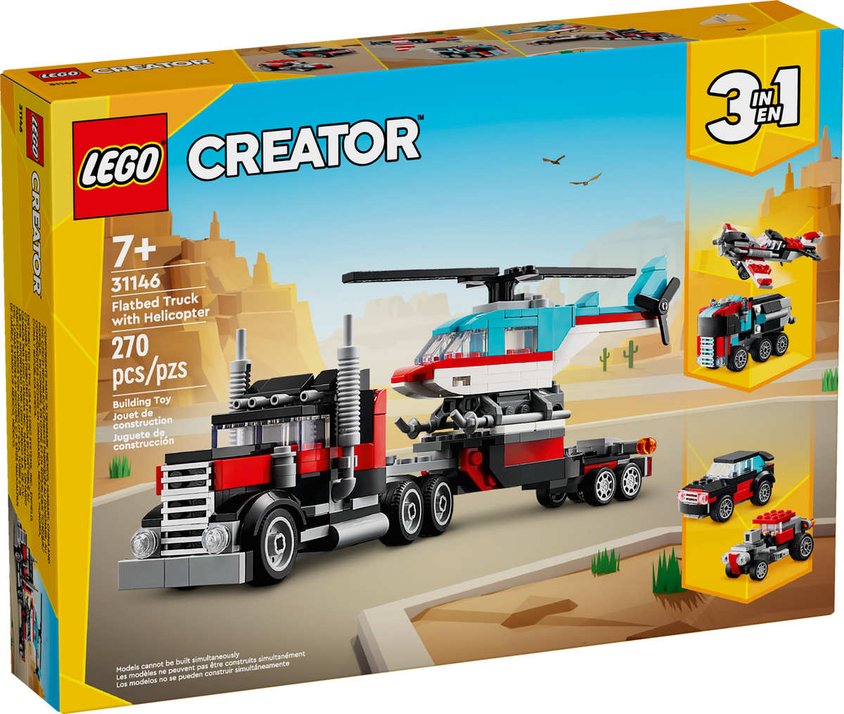 31146 Flatbed Truck with Helicopter (Retired) LEGO Creator