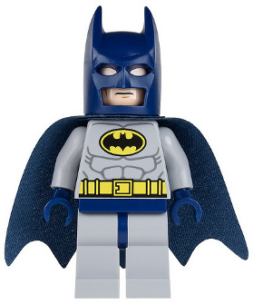 Batman - Light Bluish Gray Suit with Yellow Belt and Crest, Dark Blue Mask and Cape (Type 1 Cowl) (sh0025)