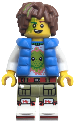 Mateo - Z-Blob Shirt, Blue Puffer Vest, Hair with Lime Streaks (6527186) (drm096)