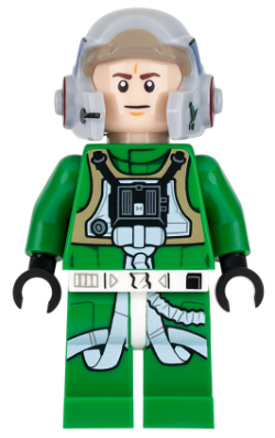 Rebel Pilot A-wing - Green Jumpsuit with Dark Tan Vest (Jake Farrell) (sw0819)