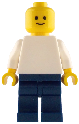 Plain White Torso, Dark Blue Legs, Standard Grin (pln209)