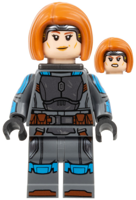 Bo-Katan Kryze - Printed Arms, Jet Pack, Dark Orange Hair (sw1287)