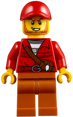 Mountain Police - Crook Male with Red Fringed Shirt with Strap and Pouch, Red Cap (cty0831)