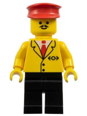 Railway Employee 5, Black Legs, Red Hat (trn060)