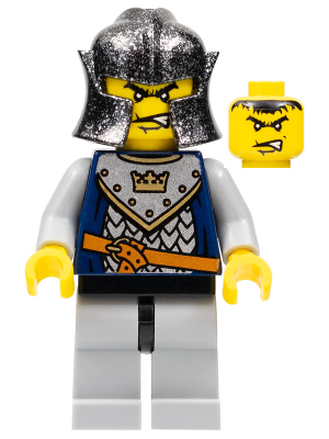 Fantasy Era - Crown Knight Scale Mail with Crown, Speckle Black-Silver Helmet, Angry Eyebrows (cas436)