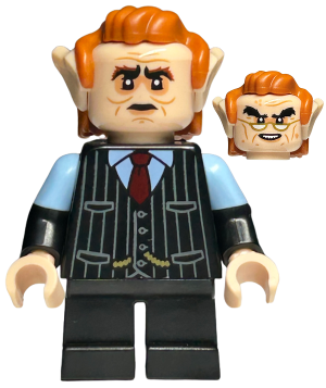 Goblin - Black Pinstripe Vest, Dark Orange Hair (hp452)