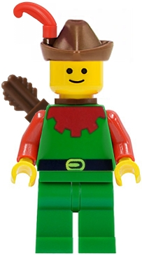 Forestman - Red, Brown Hat, Red Feather, Quiver (cas284)