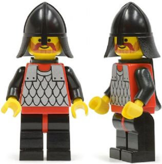 Scale Mail - Red with Black Arms, Black Legs with Red Hips, Black Neck-Protector, Black Plastic Cape (cas318)