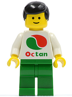 Octan - White Logo, Green Legs, Black Male Hair (oct004)