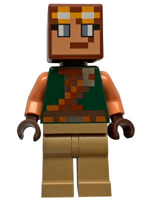 Hero - Dark Green Torso, Dark Tan Legs, Bright Light Orange Goggles (min249)