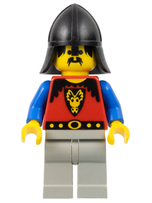 Dragon Knights - Knight 1, Light Gray Legs, Black Neck-Protector (cas014)
