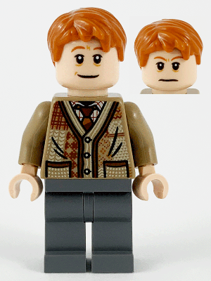 Arthur Weasley - Dark Tan Sweater, Dark Bluish Gray Legs (hp211)