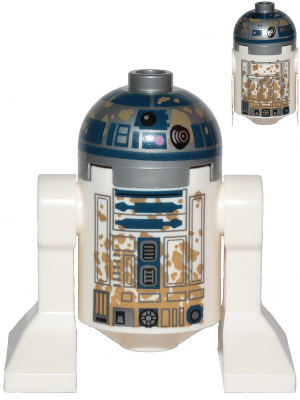 Astromech Droid, R2-D2 - Dirt Stains on Front and Back, with Dirt Stains on Top Panels (sw1200)