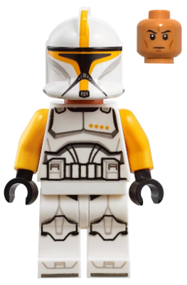Clone Trooper Commander (Phase 1) - Bright Light Orange Arms, Nougat Head (sw1146)