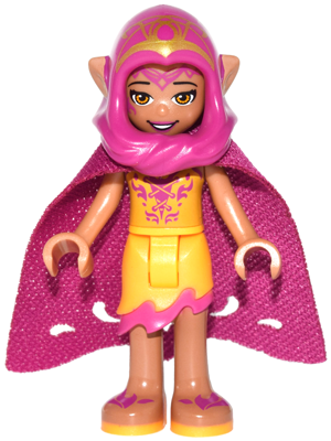 Azari Firedancer - Bright Light Orange with Long Cape and Hood (elf022)
