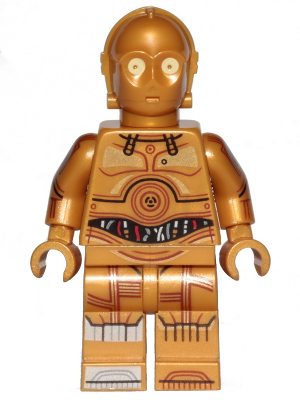 C-3PO - Printed Legs, Toes and Arms, Bright Light Yellow Eyes (sw1201)