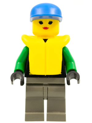 Extreme Team - Green, Dark Gray Legs, Blue Cap, Life Jacket (ext004)