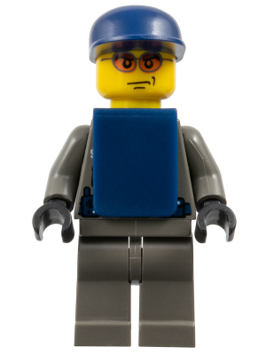 Police - Security Guard, Dark Gray Legs, Dark Blue Cap, Dark Blue Vest (wc001)