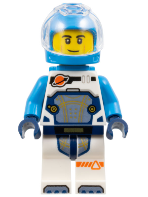 Astronaut - Male, White Spacesuit with Dark Azure Arms, Dark Azure Helmet, Trans-Clear Visor, Dark Azure Jet Pack, Smirk (cty1697)