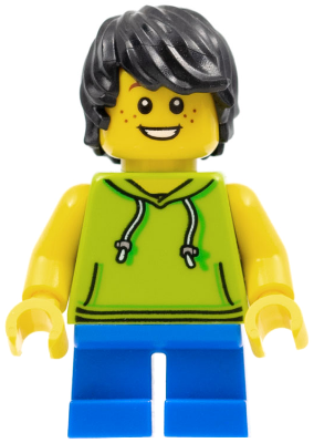 Beachgoer - Boy, Lime Hoodie and Blue Legs (cty0771)