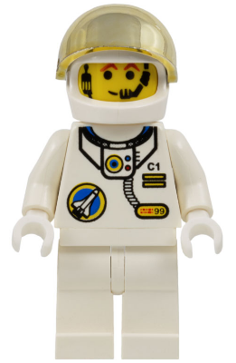 Space Port - Astronaut C1, White Legs, White Helmet, Gold Large Visor (spp016)