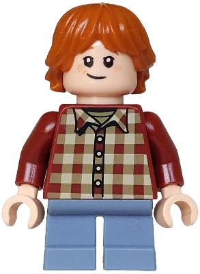 Ron Weasley - Dark Red Plaid Shirt, Sand Blue Short Legs (hp577)