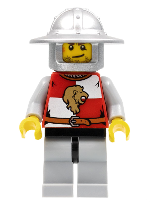 Kingdoms - Lion Knight Quarters, Helmet with Broad Brim, Crooked Smile and Scar (cas513)