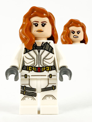Black Widow - White Jumpsuit, Dark Orange Mid-Length Hair (sh0675)