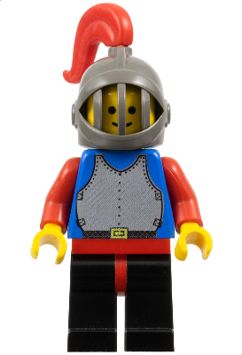 Breastplate - Blue with Red Arms, Black Legs with Red Hips, Dark Gray Grille Helmet, Red Plume (cas186)