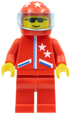 Jacket 2 Stars Red - Red Legs, Red Helmet 7 White Stars, Trans-Light Blue Visor (jstr003)