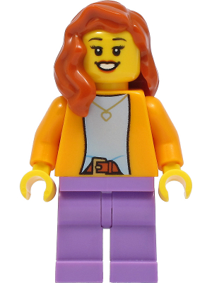 Mom - Bright Light Orange Jacket, Medium Lavender Legs, Dark Orange Hair (twn416)