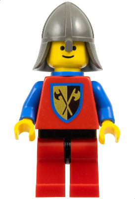 Crusader Axe - Red Legs with Black Hips, Dark Gray Neck-Protector, Blue Plastic Cape (cas111a)