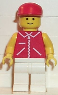 Jacket Red with Zipper - Yellow Arms - White Legs, Red Cap (jred006)