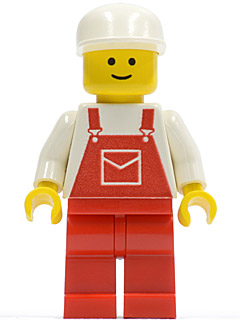 Overalls Red with Pocket, Red Legs, White Cap (ovr006)