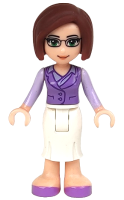 Friends Ms. Stevens - White Long Skirt, Medium Lavender Vest (frnd0044)