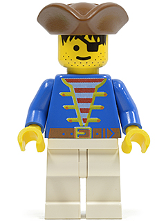 Pirate Blue Jacket, White Legs, Brown Pirate Triangle Hat (pi009)