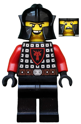 Castle - Dragon Knight Scale Mail with Dragon Shield, Cheek Protection Helmet, Missing Tooth Open Grin (cas528)