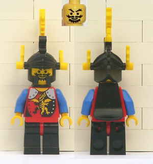 Dragon Knights - Knight 2, Black Legs with Red Hips, Black Dragon Helmet, Yellow Plumes, Black Plastic Cape (cas018a)