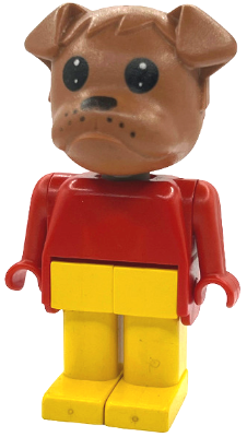 Fabuland Bulldog - Barty Bulldog (Fire Chief), Brown Head, Yellow Legs (fab2l)