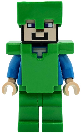 Steve (Light Nougat) - Bright Green Legs, Helmet and Armor