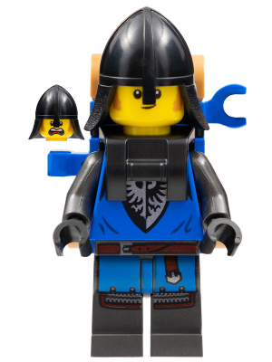 Black Falcon - Male, Pearl Dark Gray Detailed Legs, Black Neck Protector, Backpack (cas574)