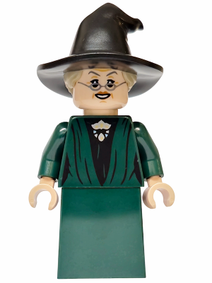 Professor Minerva McGonagall - Dark Green Robe, Plain Skirt, Hat with Hair (hp609)