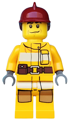 Fire - Bright Light Orange Fire Suit with Utility Belt, Dark Red Fire Helmet (cty0286)