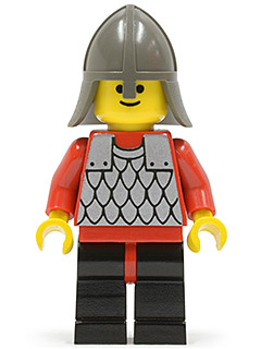 Scale Mail - Red with Red Arms, Black Legs with Red Hips, Dark Gray Neck-Protector (cas148)