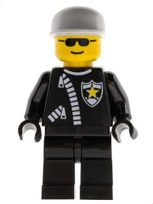 Police - Zipper with Sheriff Star, White Cap (cop006)