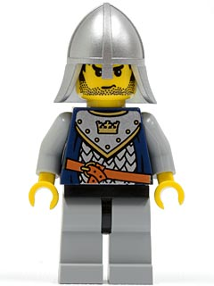Fantasy Era - Crown Knight Scale Mail with Crown, Helmet with Neck Protector, Black Messy Hair and Stubble (cas360)