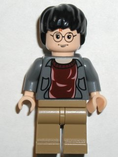 Harry Potter - Dark Bluish Gray Open Shirt Torso, Dark Tan Legs (hp041)