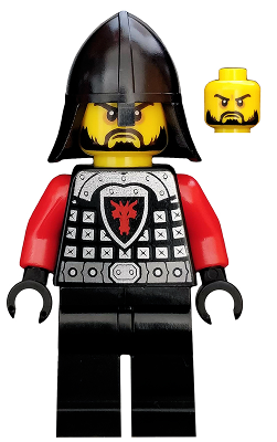 Castle - Dragon Knight Scale Mail with Dragon Shield and Shoulder Armor, Helmet with Neck Protector, Black Beard (cas525)